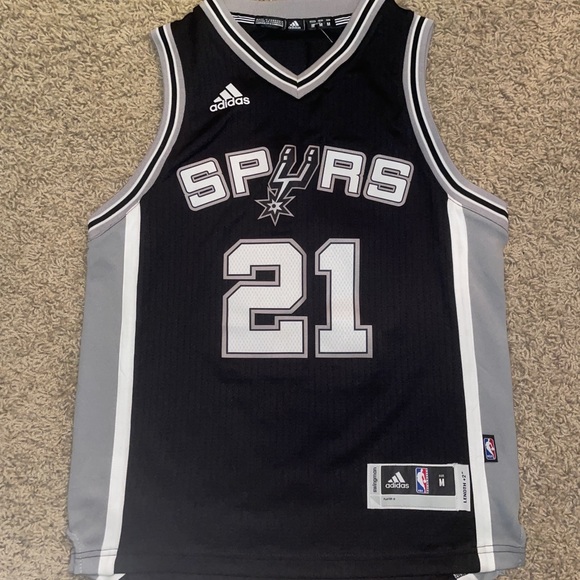 Adidas San Antonio Spurs Tim Duncan #21 Size Youth Medium (10-12) Black Jersey